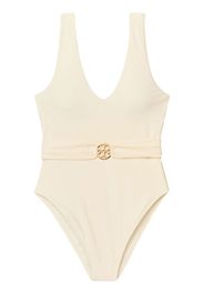 Tory Burch Costume intero Miller con scollo a V - Bianco