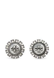 Tory Burch Orecchini Double-T con cristalli - Argento