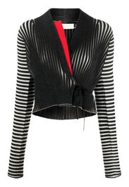 Tory Burch Cardigan a righe - Nero