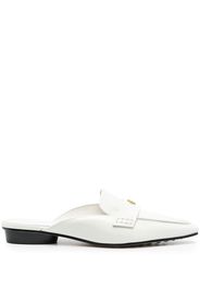 Tory Burch low heel patent slippers - Bianco