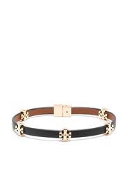 Tory Burch logo-plaque detail bracelet - Nero