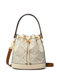 Tory Burch Borsa a secchiello T Monogram con logo goffrato - Toni neutri