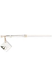 Tory Burch Croc-embossed mirror logo belt - Bianco