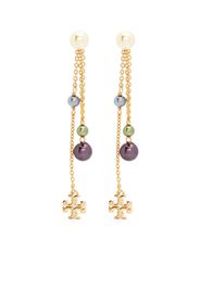 Tory Burch Kira Pearl Linear drop earrings - Oro