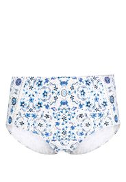 Tory Burch graphic-print high-waisted bikini bottoms - Toni neutri