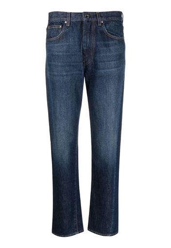 mid-rise flared denim jeans