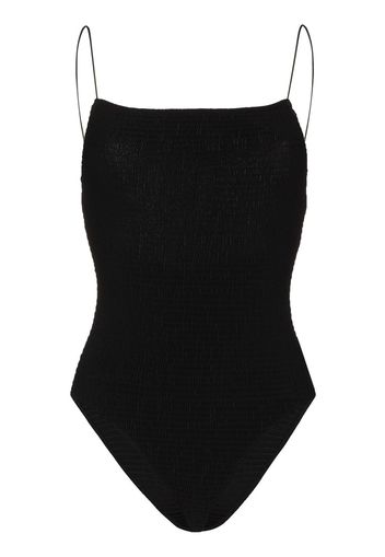 Totême smocked-details swimsuit - Nero