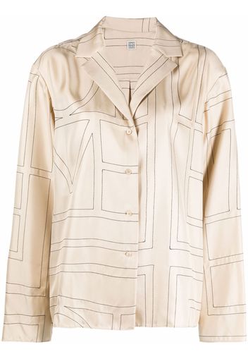 Totême monogram silk pyjama shirt - Toni neutri