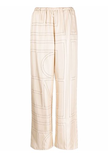 Totême monogram silk pyjama trousers - Toni neutri