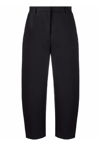 Totême balloon-leg cropped tailored trousers - Nero