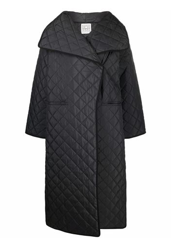 Totême oversize quilted wrap coat - Nero