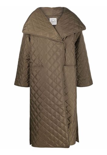 Totême diamond-quilted recycled-polyester coat - Verde