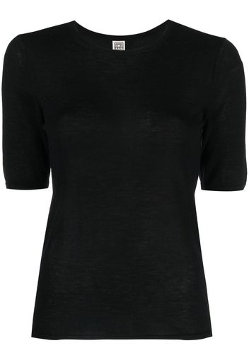 TOTEME short-sleeve cashmere knit top - Nero