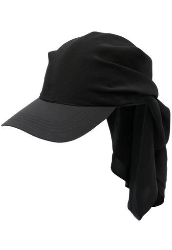 TOTEME Cappello da baseball con dettaglio a foulard - Nero