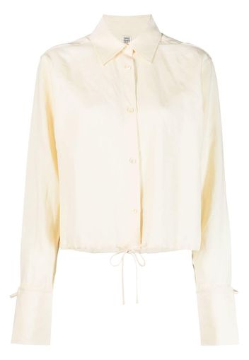 TOTEME drawstring-waist cropped shirt - Toni neutri