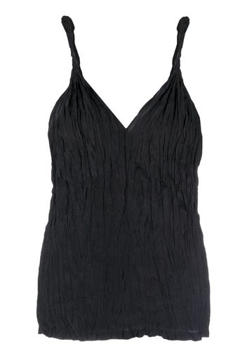 TOTEME twist-strap crinkled silk top - Nero