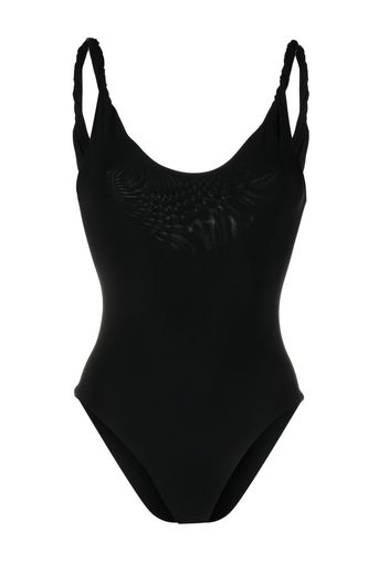 TOTEME twist-strap scoop neck swimsuit - Nero