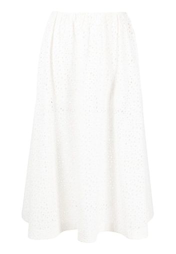 TOTEME broderie-anglaise midi skirt - Bianco