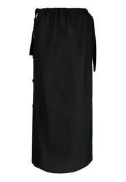 TOTEME side-button drawstring midi skirt - Nero