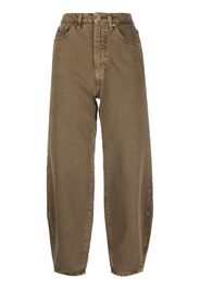 TOTEME high-rise organic cotton tapered jeans - Marrone