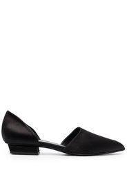 TOTEME peep-toe satin ballerina shoes - Nero