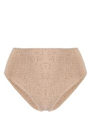 TOTEME high-waist smocked bikini bottoms - Toni neutri