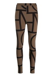 TOTEME monogram-print leggings - Marrone