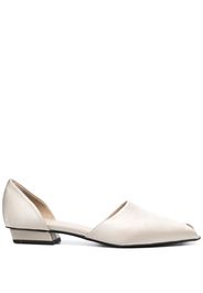 TOTEME peep-toe satin ballerina shoes - Toni neutri