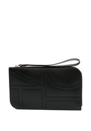 TOTEME perforated zipped clutch bag - Nero