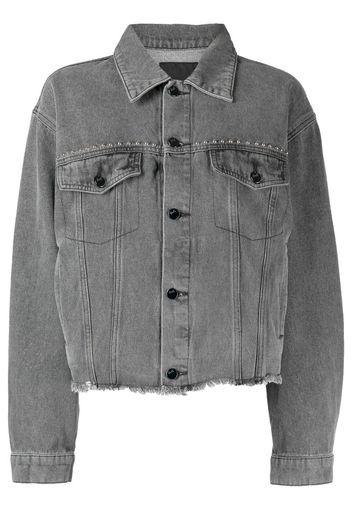 tout a coup stud-embellishes denim jacket - Grigio