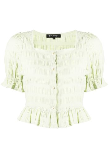 tout a coup ruffle-design blouse - Verde