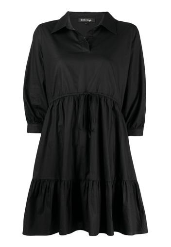 tout a coup tiered cotton shirt dress - Nero