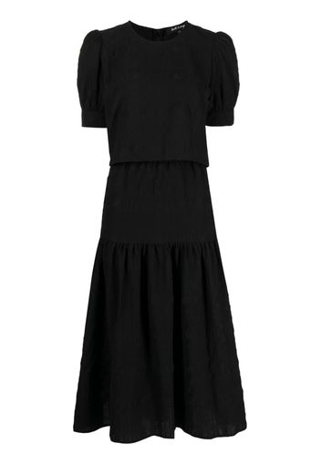 tout a coup textured top and skirt set - Nero