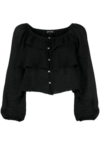 tout a coup textured tiered top - Nero