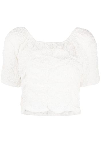 tout a coup gathered short-sleeve top - Bianco