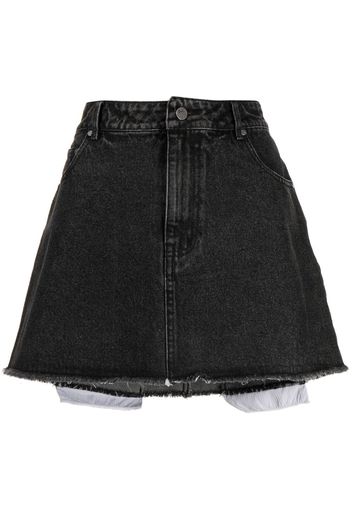 tout a coup distressed denim mini skirt - Nero