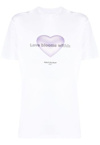 tout a coup Love Blooms Within-graphic T-shirt - Bianco