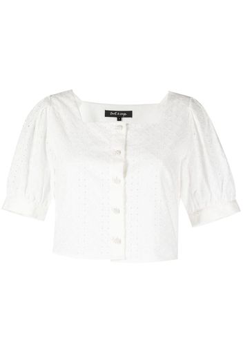 tout a coup broderie-anglaise cropped blouse - Bianco