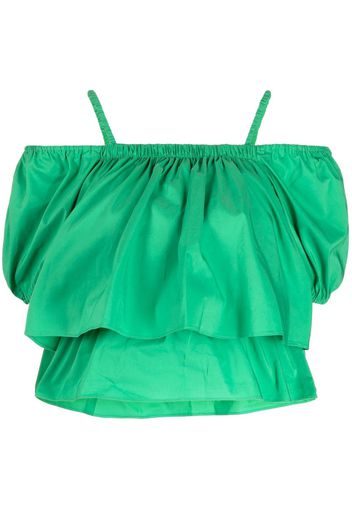 tout a coup off-shoulder cropped blouse - Verde