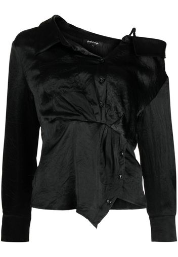 tout a coup satin-finish asymmetric blouse - Nero