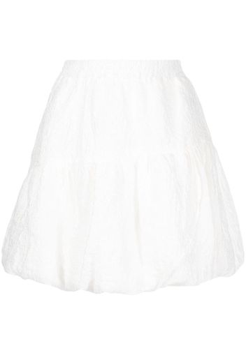 tout a coup elasticated-waistband tiered mini skirt - Bianco