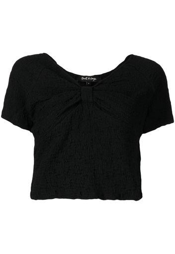 tout a coup crinkled-effect fitted cropped blouse - Nero