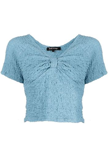 tout a coup bow-detailing short-sleeve top - Blu