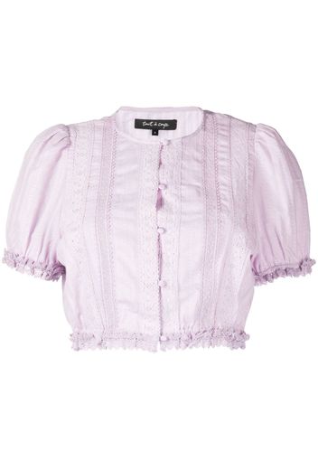 tout a coup lace-trim buttoned cotton blouse - Viola