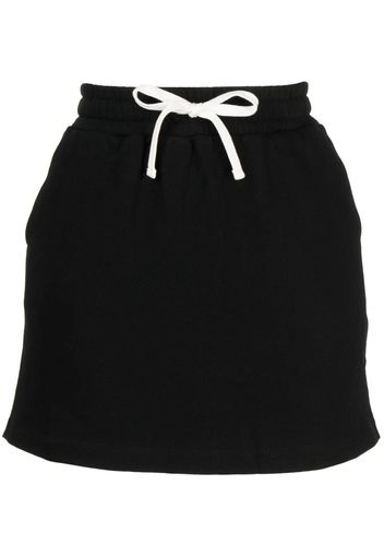 tout a coup drawstring cotton A-line skirt - Nero