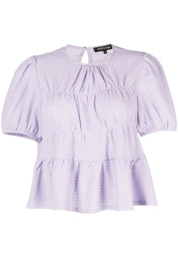 tout a coup peplum-hem short puff-sleeve blouse - Viola