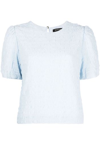 tout a coup smocked-effect T-shirt - Blu