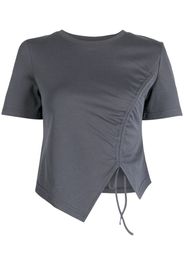 tout a coup drawstring-detail asymmetric top - Grigio