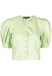 tout a coup puff-sleeves cropped blouse - Verde