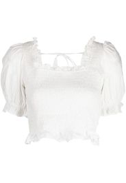 tout a coup cropped smock blouse - Bianco